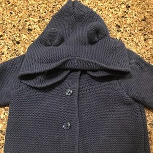 GAP 6-12 month Bear Hoodie Sweater Navy